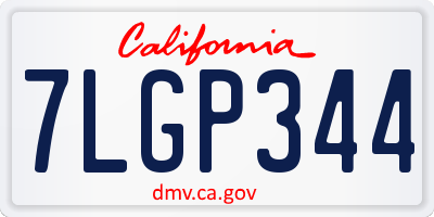 CA license plate 7LGP344