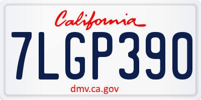 CA license plate 7LGP390