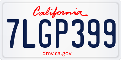 CA license plate 7LGP399