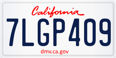 CA license plate 7LGP409