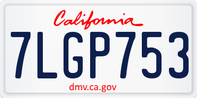 CA license plate 7LGP753