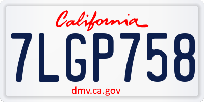 CA license plate 7LGP758