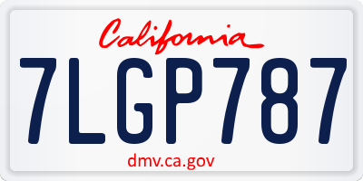 CA license plate 7LGP787