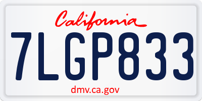 CA license plate 7LGP833