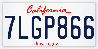 CA license plate 7LGP866