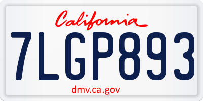 CA license plate 7LGP893