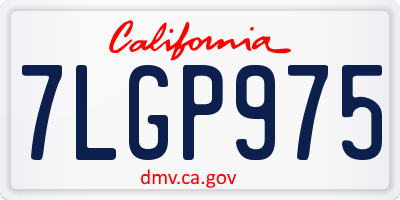 CA license plate 7LGP975