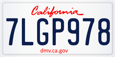 CA license plate 7LGP978