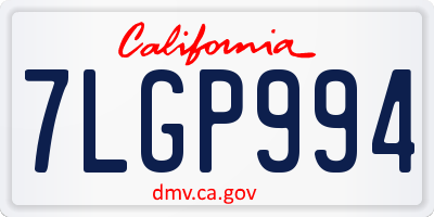 CA license plate 7LGP994