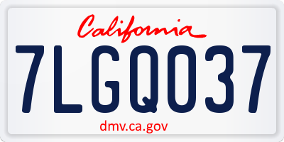CA license plate 7LGQ037