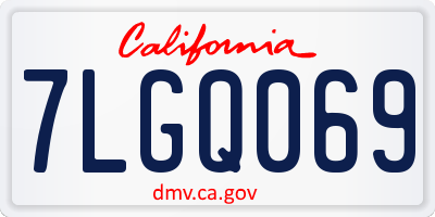 CA license plate 7LGQ069