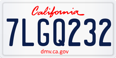 CA license plate 7LGQ232
