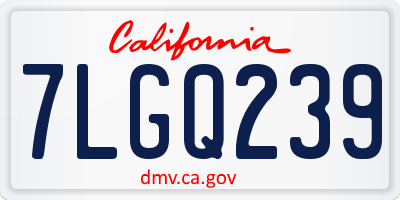 CA license plate 7LGQ239