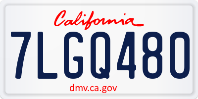 CA license plate 7LGQ480