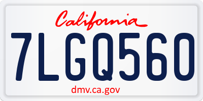 CA license plate 7LGQ560