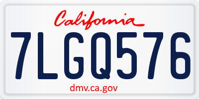 CA license plate 7LGQ576
