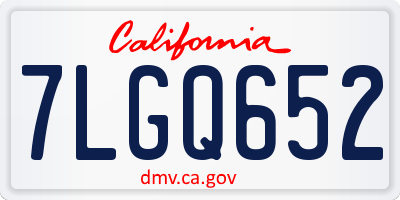 CA license plate 7LGQ652