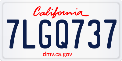 CA license plate 7LGQ737