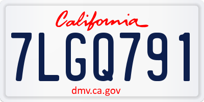 CA license plate 7LGQ791