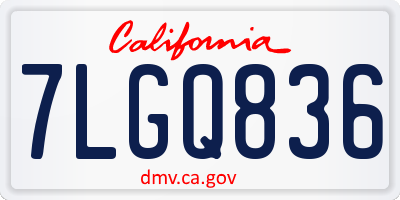 CA license plate 7LGQ836