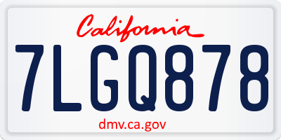CA license plate 7LGQ878