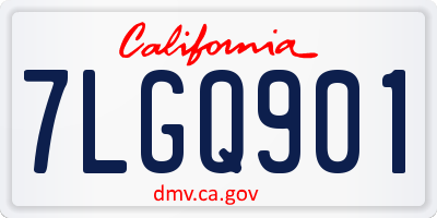CA license plate 7LGQ901
