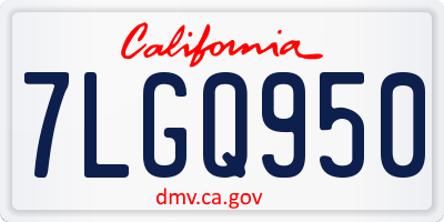 CA license plate 7LGQ950