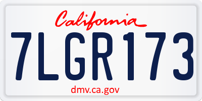 CA license plate 7LGR173