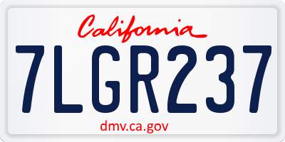 CA license plate 7LGR237