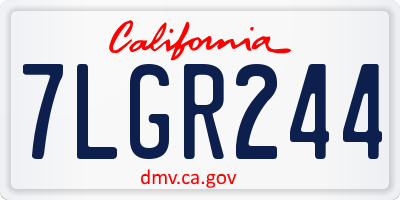 CA license plate 7LGR244