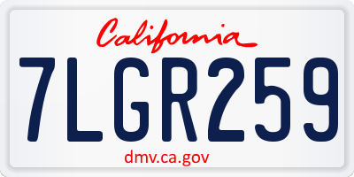 CA license plate 7LGR259