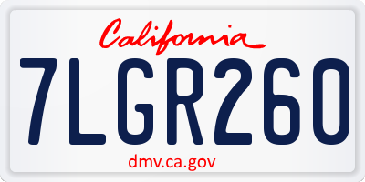 CA license plate 7LGR260