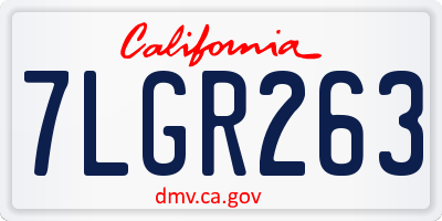 CA license plate 7LGR263