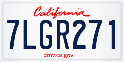 CA license plate 7LGR271