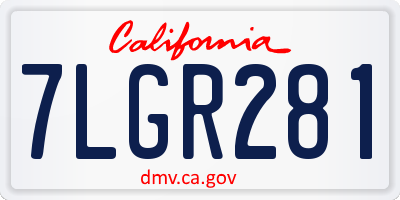 CA license plate 7LGR281