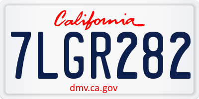 CA license plate 7LGR282