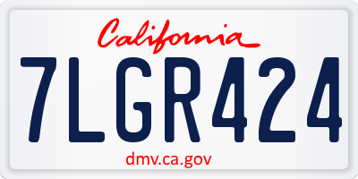 CA license plate 7LGR424