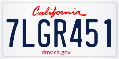 CA license plate 7LGR451