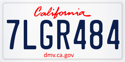 CA license plate 7LGR484