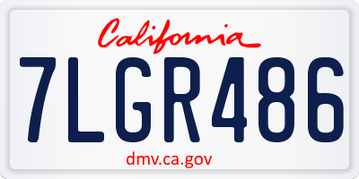 CA license plate 7LGR486
