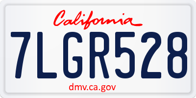 CA license plate 7LGR528