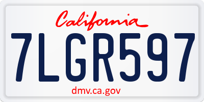 CA license plate 7LGR597