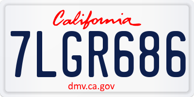 CA license plate 7LGR686