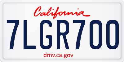 CA license plate 7LGR700