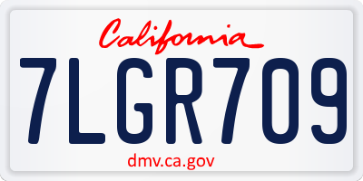CA license plate 7LGR709