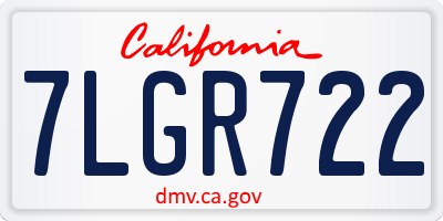 CA license plate 7LGR722
