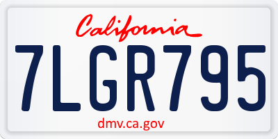 CA license plate 7LGR795