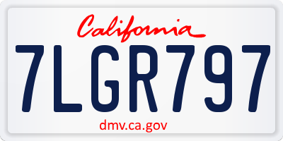 CA license plate 7LGR797