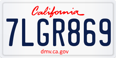 CA license plate 7LGR869