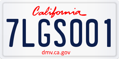 CA license plate 7LGS001